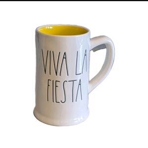 VIVA LA FIESTA Rae Dunn Mug Yellow Interior Artisan Collection Magenta
